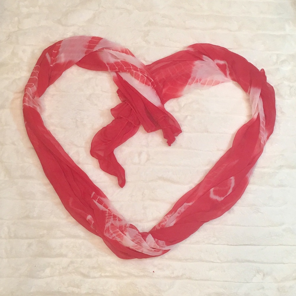 Red silk scarf